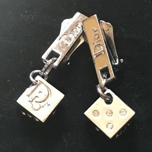 DIOR Clip-On Earrings, Silver Color